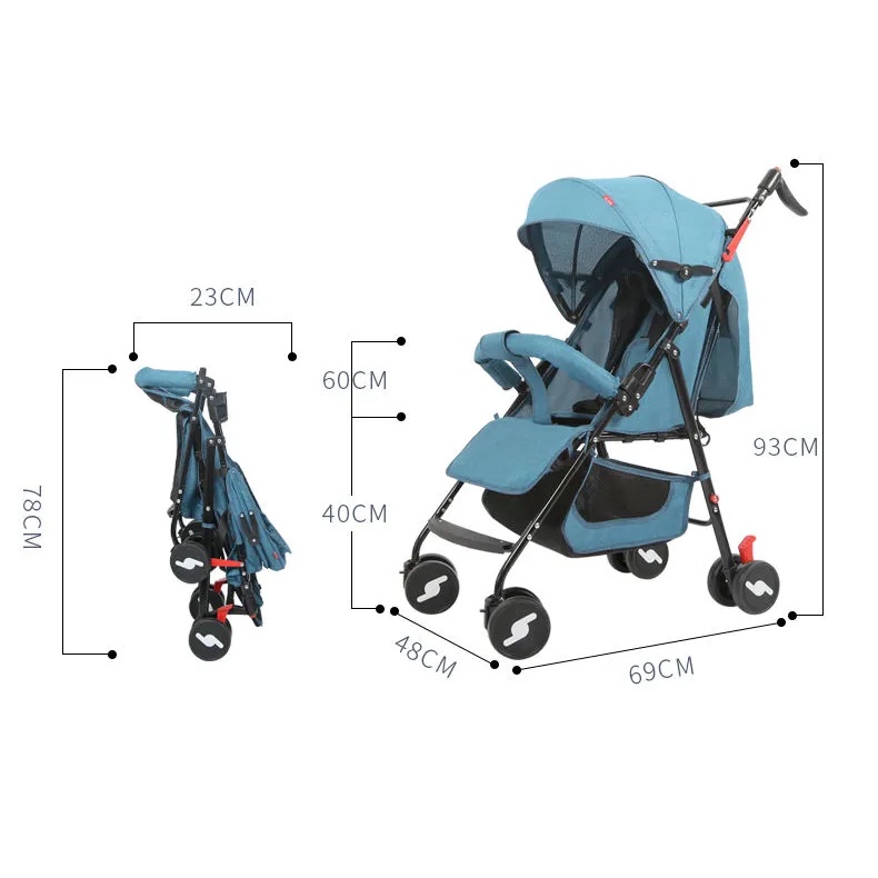 Mmflight Stroller Baby Kereta Dorong Bayi Lipat Traveling Dapat Dilipat Stroller (Bisa Duduk Dan Berbaring)