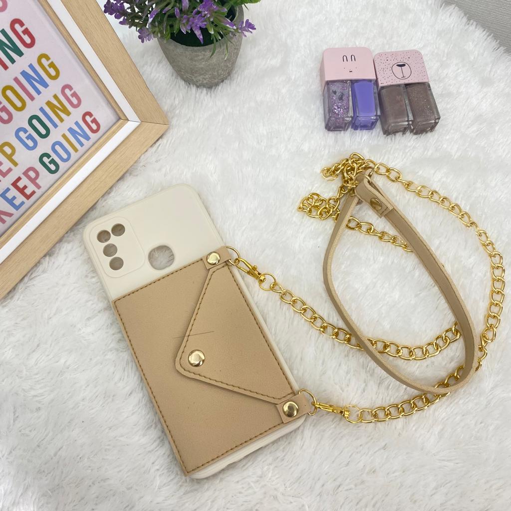 Case Dompet + Rantai For All Type Smartphone A96 A76 A57 2022 A77S A17 Reno 7 4G - Silikon Case V25 