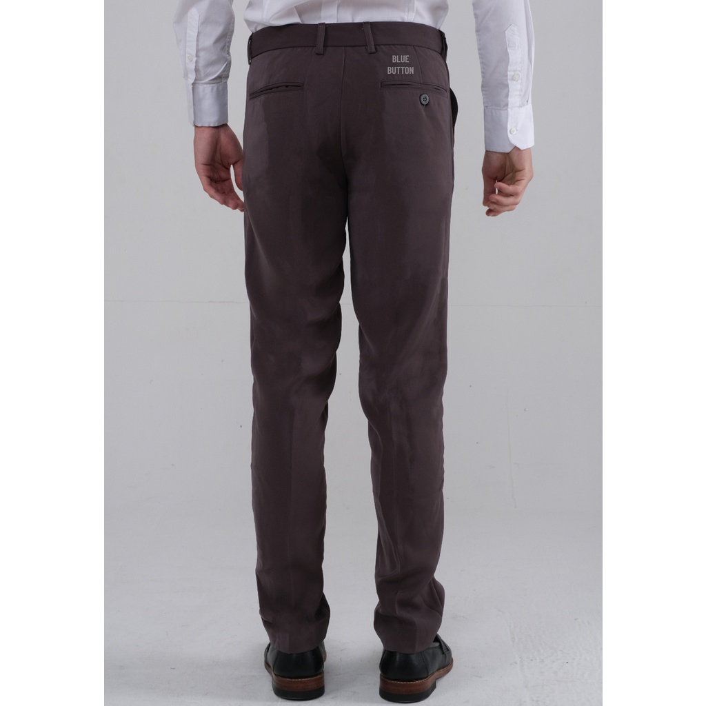 BlueButton Smart Celana Panjang Bahan Pria Slim Fit Formal Kerja Celana Kantor - Dark Grey