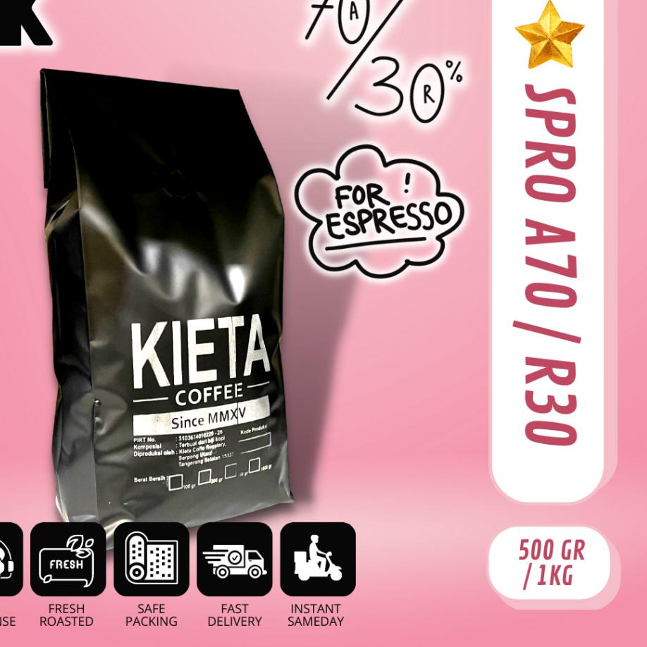 

► Biji Kopi 1kg Espresso Blend 70 arabika / 30 robusta ♠