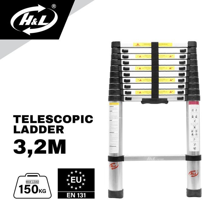 HL Tangga 3.2 Meter Lipat Telescopic Single Ladder