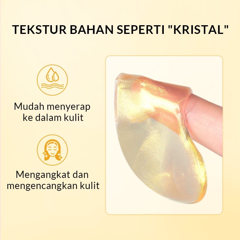 Bioaqua Cosmetics 24K Gold Collagen Neck Mask 35g - SMILE MASK - Forehead Mask 7g  Collagen Crystal MENYAMARKAN KERUTAN