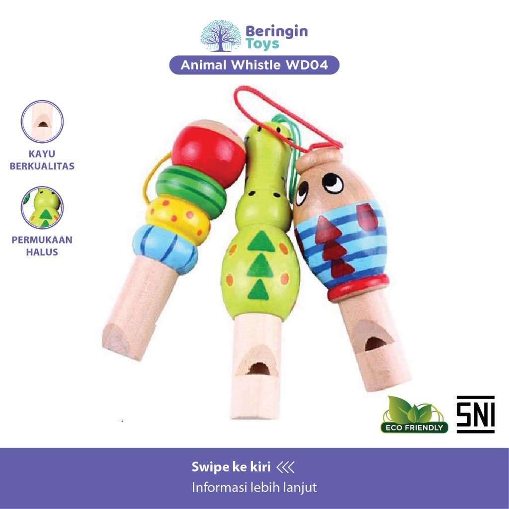 Beringin Toys Mainan Edukasi - Animal Whistle / Mainan Anak / Mainan Peluit / Peluit Anak / Peluit