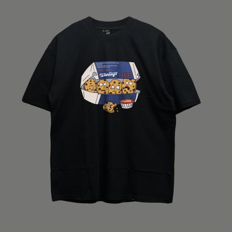 SIAP KIRIM Woodlays Tshirt Fries Black Oversized