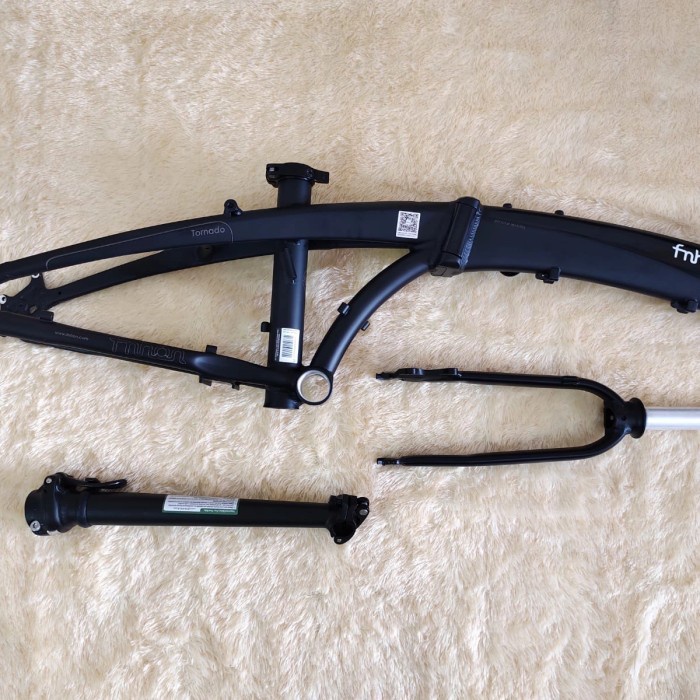 Frameset Fnhon Tornado Hitam doff 20 22 inch Discbrake + Handlepost