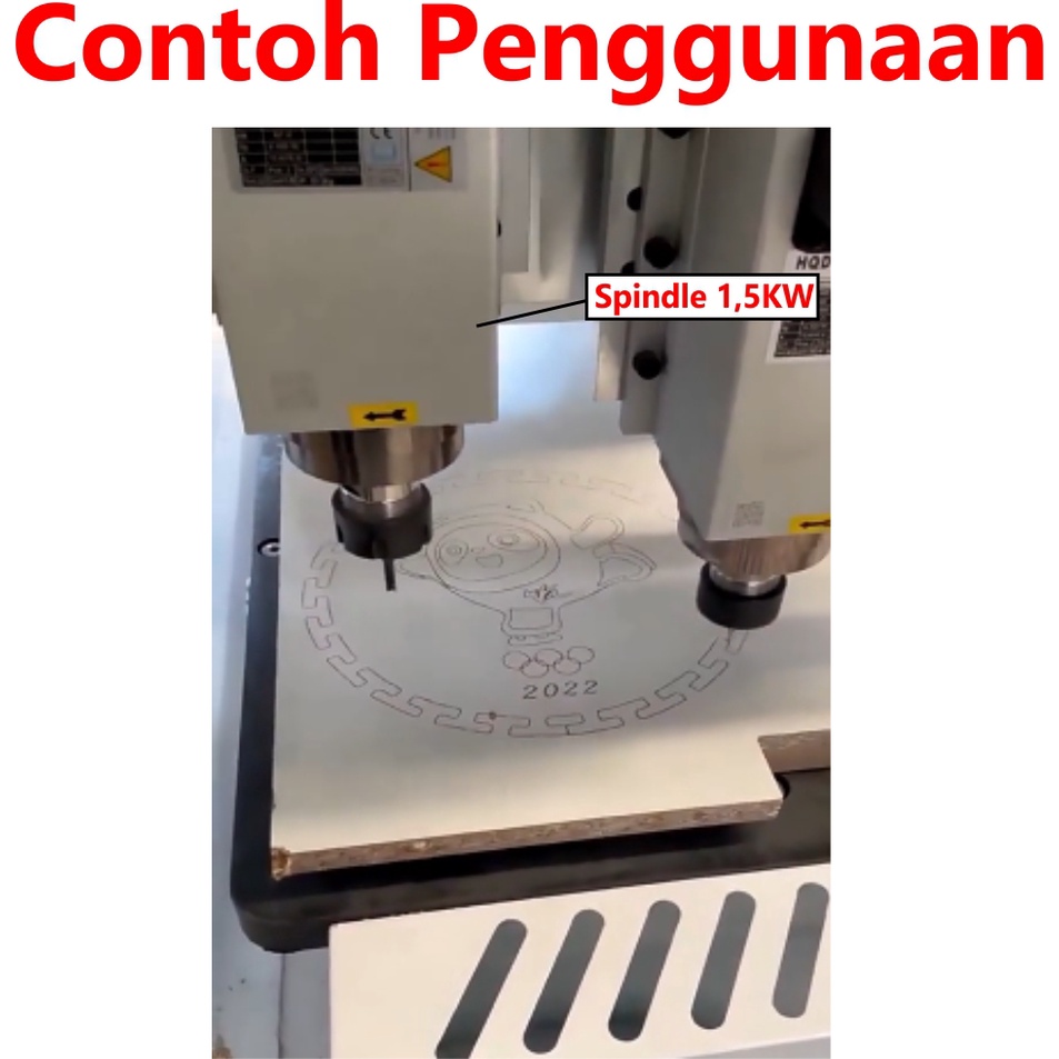 [HAEBOT] Spindle AC Motor 1.5KW 220V Air Cooled ER20 18000rpm CNC Router 1500W Mini DIY Torsi Tinggi Kuat High Speed Power