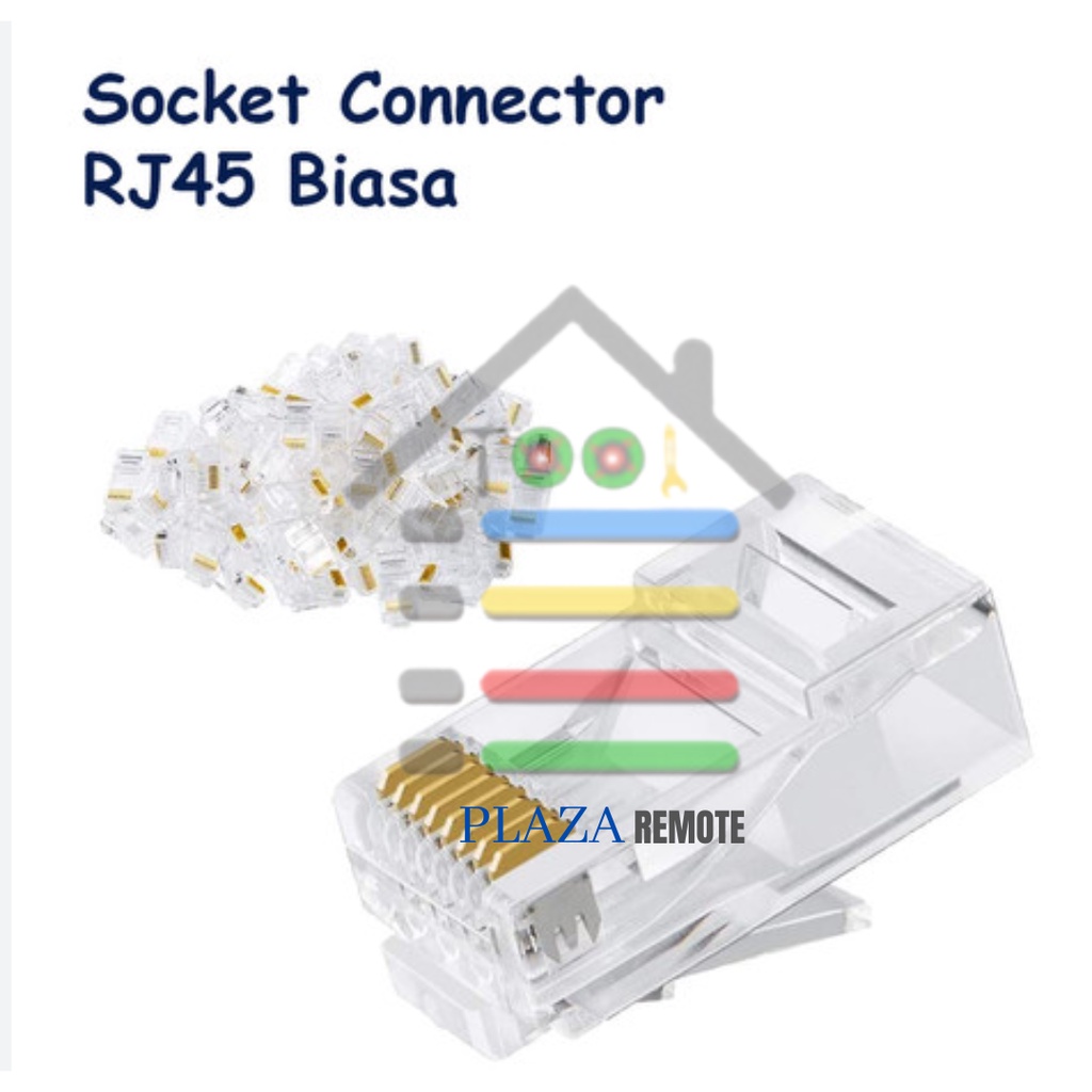 KONEKTOR RJ45 ETHERNET CAT 5 CAT 5E CAT 6 8P8C TENDA HEAD PLUG LAPIS ALUMUNIUM