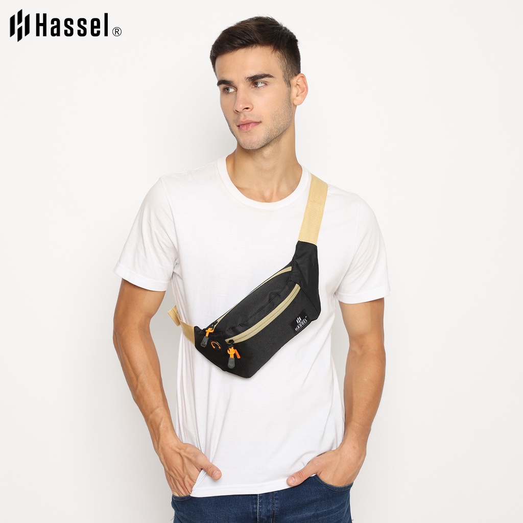 Tas Pinggang Pria Hassel Korsa / Tas Waist Bag Pria - wanita / Tas Selempang / Tas Pinggang - Abu