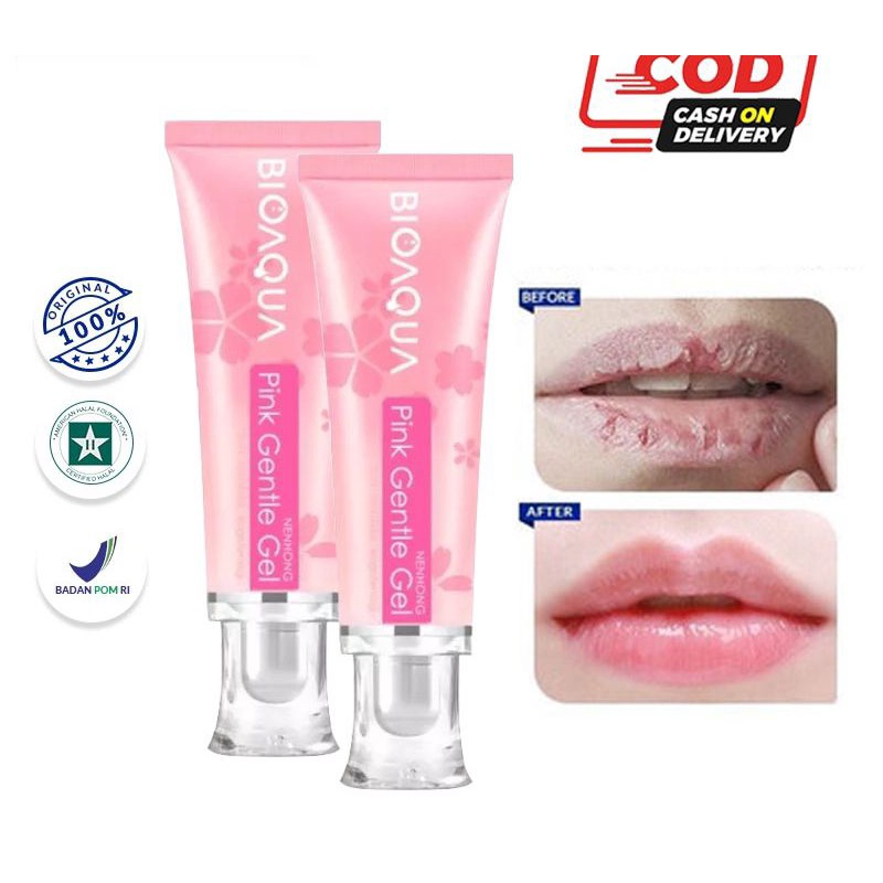 (COD) Original 100% Pelembab Bibir Pemerah Bibir alami Bioaqua Nenhong Pink Cream Lip serum
