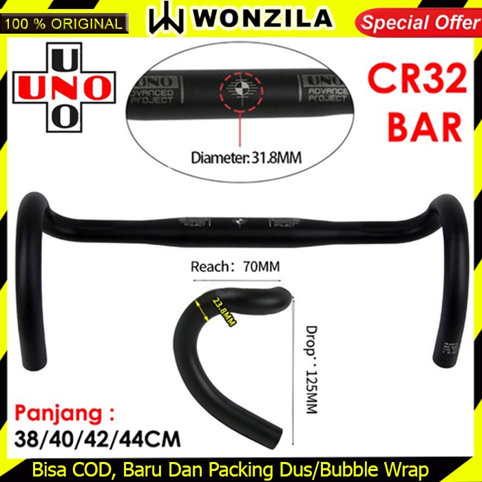 UNO CR12 Dropbar Roadbike Stang Compact Oversize 31.8mm Black Matt