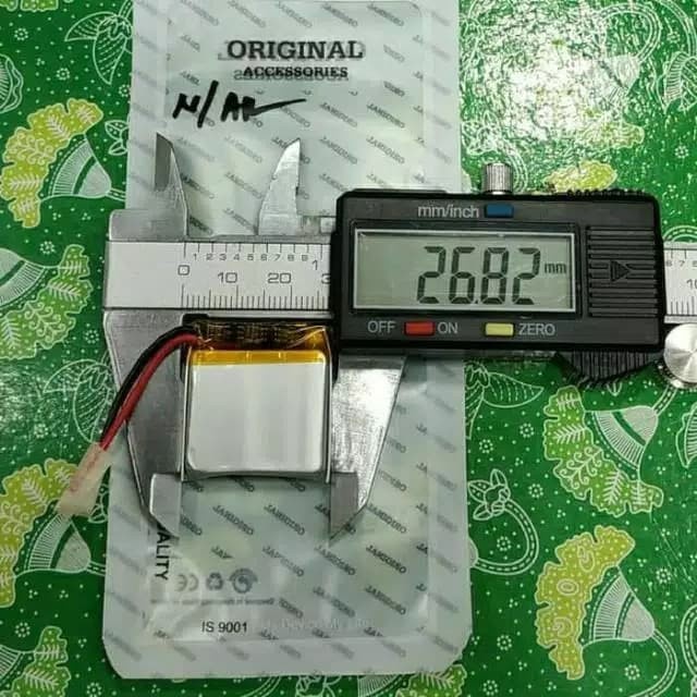 BATERAI UNIVERSAL 582728 UKURAN 27mm x 28mm 500mah KABEL 2 MANTUL