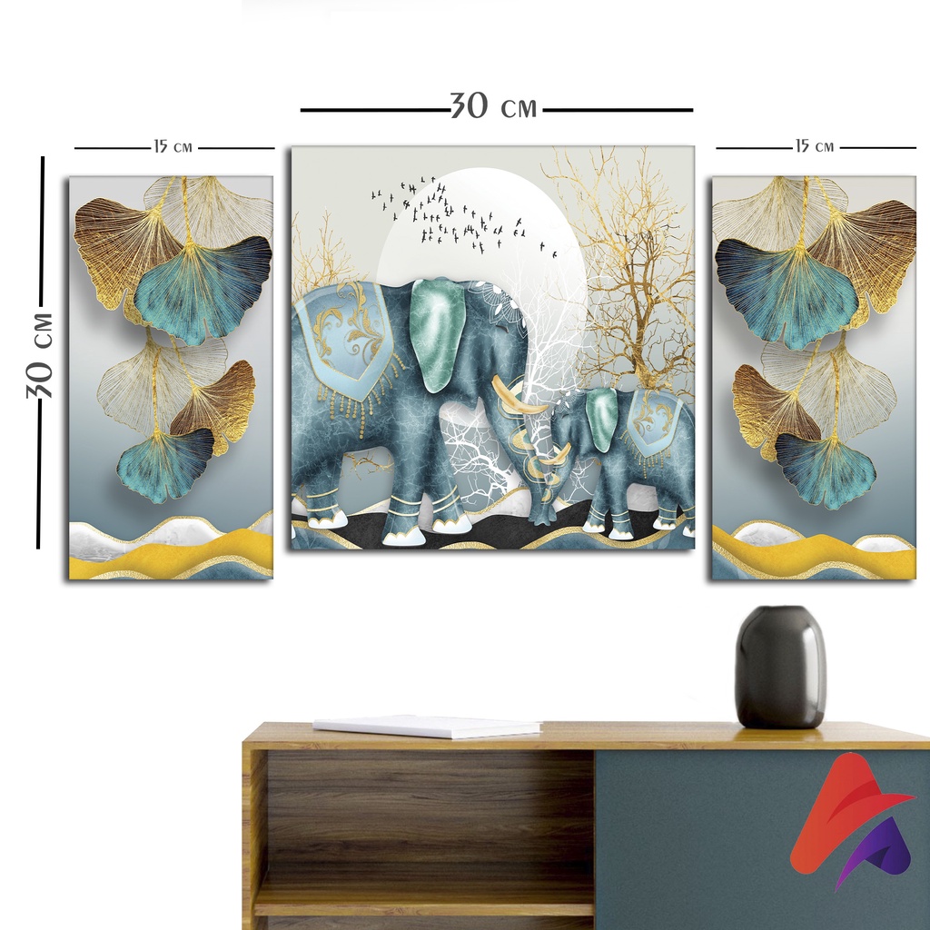 HIASAN DINDING AESTHETIC BLUE (FULL SET ISI 3) DEKORASI DINDING WALL DECOR PAJANGAN DINDING POSTER KAYU RUANGAN