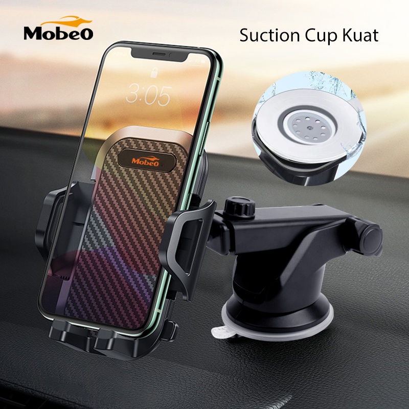 Mobeo Car Phone Holder Suction Cup 2 in 1 Multifunction - Phone Holder Mobil 360 Derajat Multifungsi