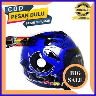 tools n parts HELM GM FIGHTER MOTIF SPEAK UP ROYAL BLUE ORIGINAL TERLARIS 140ZZ3