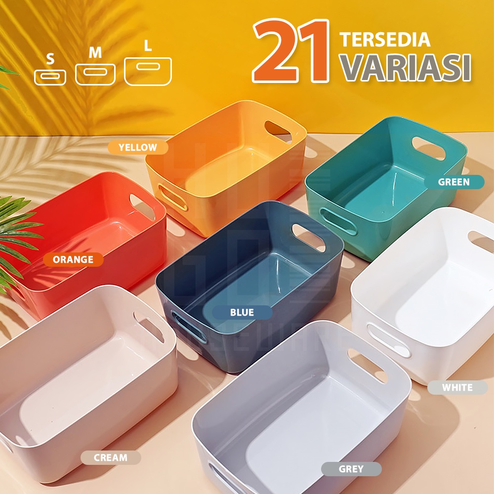 HUGO Keranjang Serbaguna Tempat Penyimpanan Mainan Pakaian Makanan Makeup Kosmetik Multifungsi Storage Box Organizer Bahan Plastik