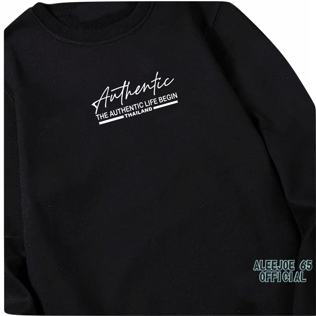 ALEEJOE65 CREWNECK AUTHENTICK HITAM PRIA WANITA