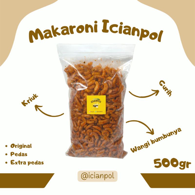 

MAKARONI KRIUK KHAS ICIANPOL 500gr || ori, pedas, extra pedas