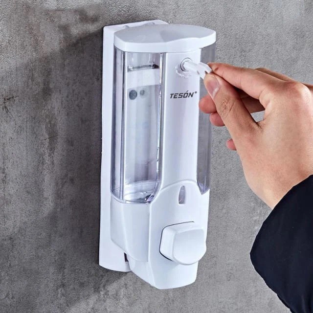 Dispenser Sabun Cair Single Putih - Tempat Sabun Cair Single Tabung