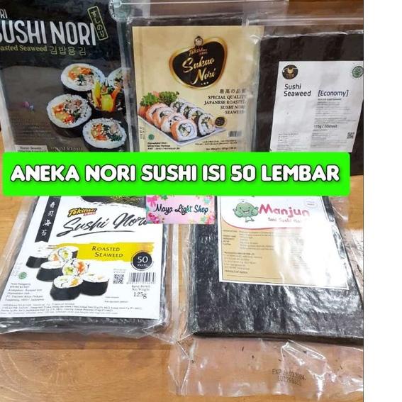 

➹ Nori sushi 50 lembar halal tokinori manjun sakao rumput laut sushi kering dry seaweed murah dried seaweed ✼