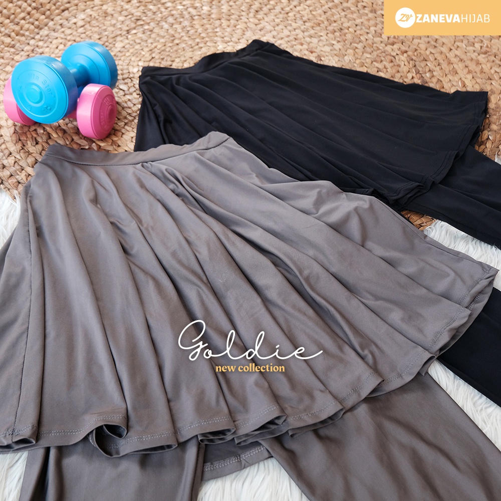 Paket Lengkap Adrea Set Legging Rok &amp; Manset &amp; Hijab By Zaneva l Outfit Olahraga Muslimah l Paket Sportwear Series