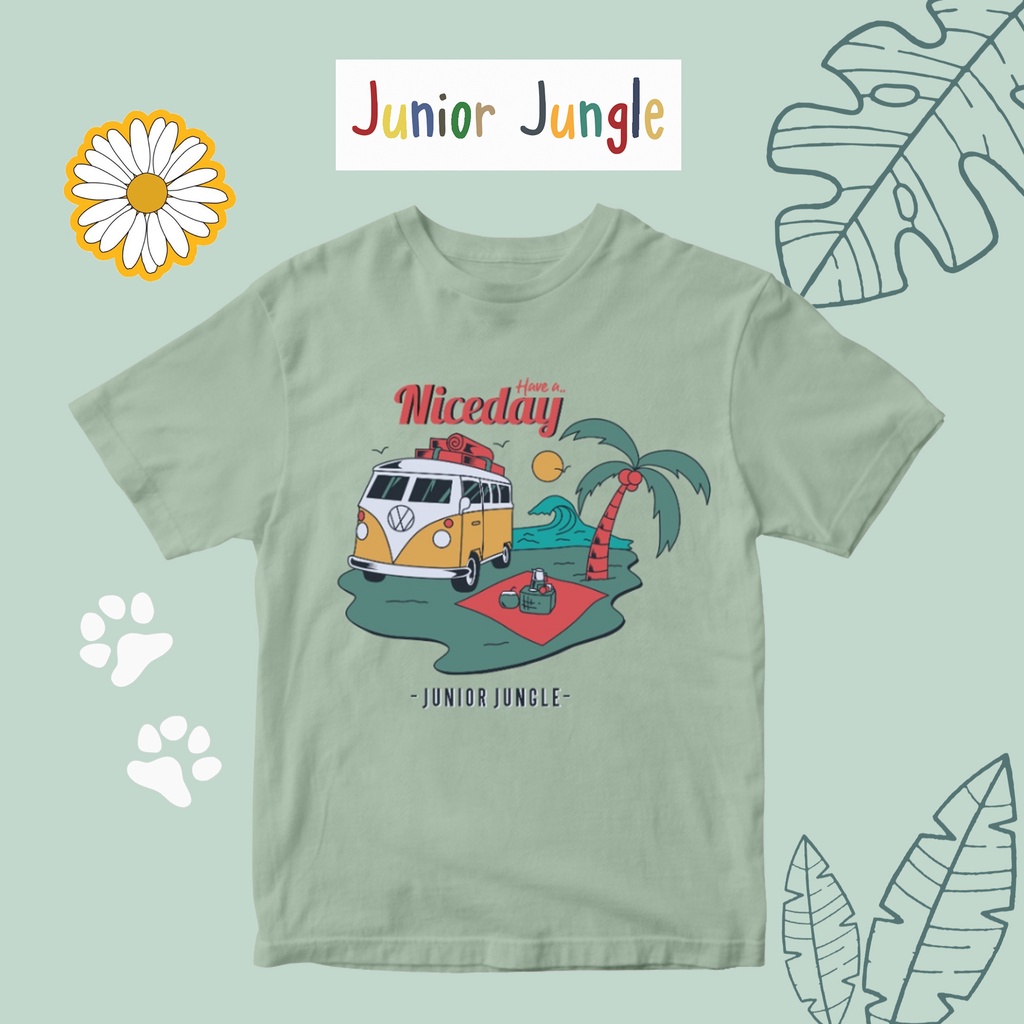 Junior Jungle - Baju Kaos Anak 2- 6 Tahun Retro Car Series Mint