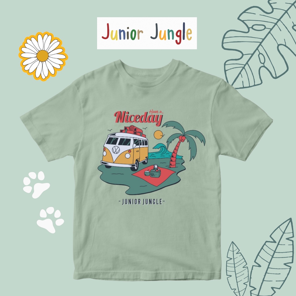 Junior Jungle - Baju Kaos Anak 2- 6 Tahun Retro Car Series Mint