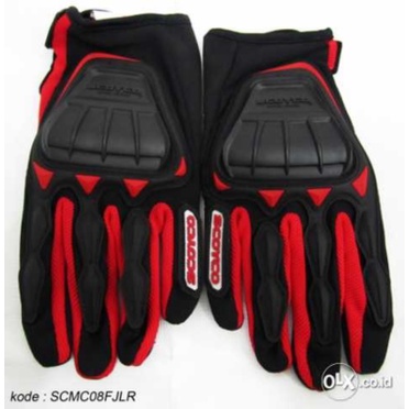 Jual SARUNG TANGAN SCOYCO MC08 / GLOVE SCOYCO MC08 / gloves scoyco mc-08 - HITAM MERAH. M Diskon