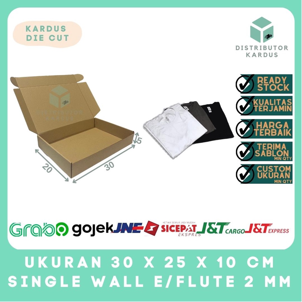 

Kardus box die cut packing 30x20x5 MURAH