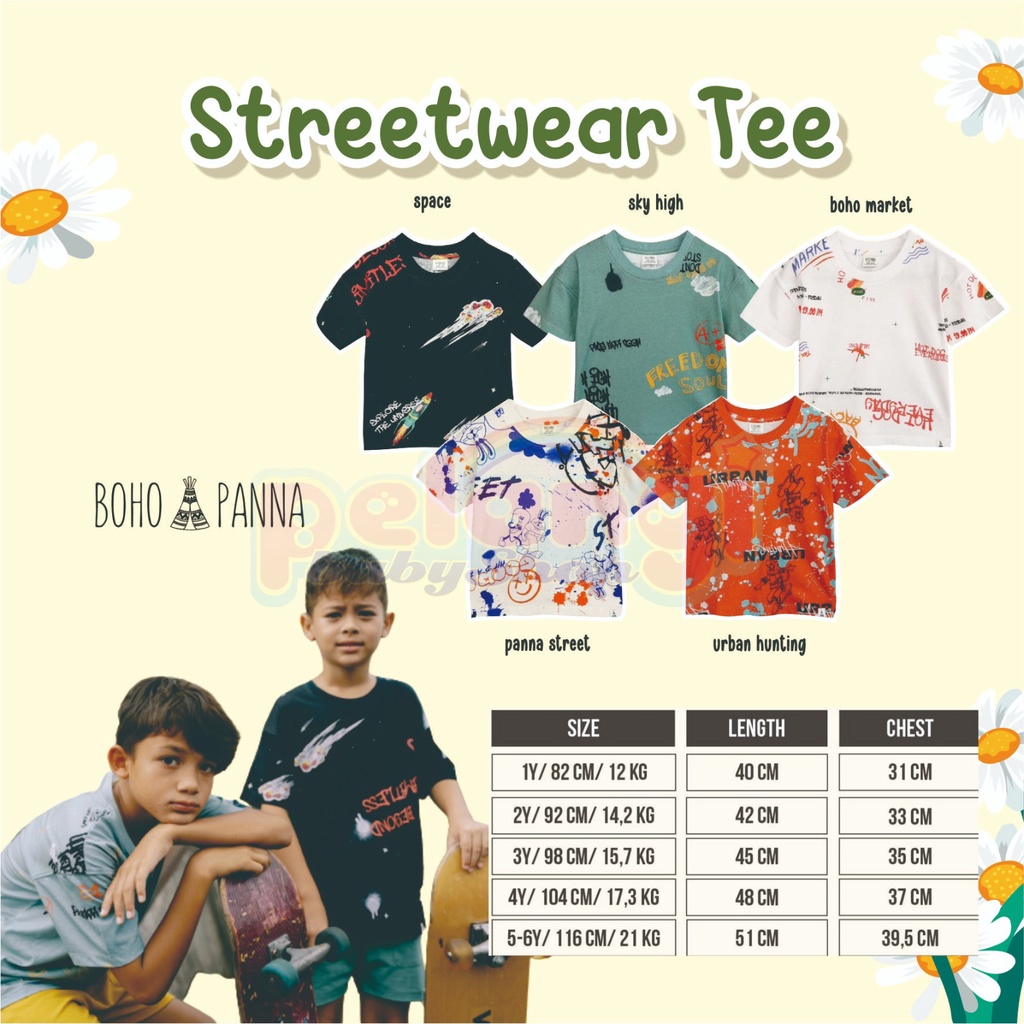 BOHOPANNA | BOHO | BOHO PANNA STREETWEAR TEE | ATASAN ANAK LAKI LAKI | KAOS ANAK KEKINIAN | KAOS ANAK MOTIF