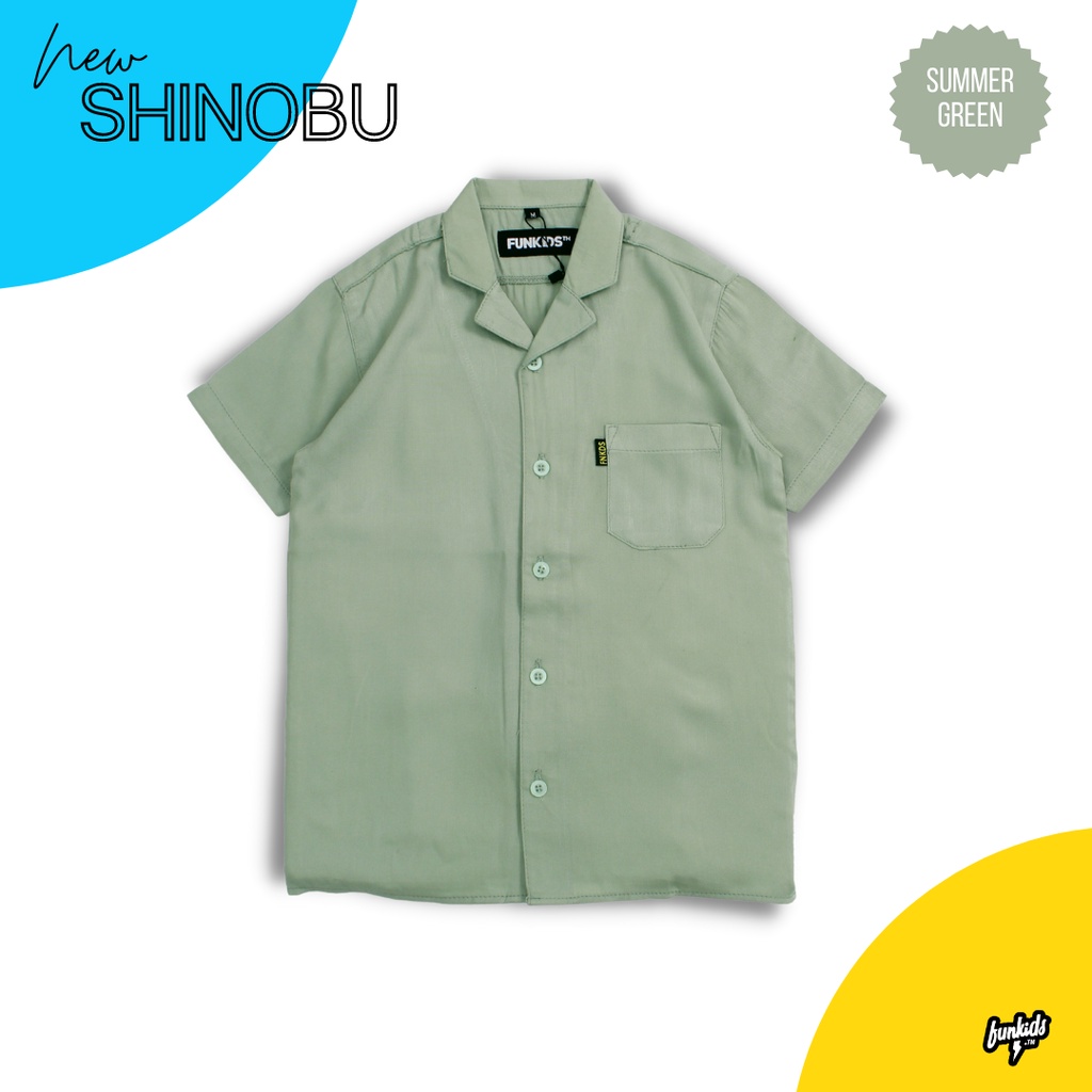 Funkids - Kemeja Rayon Anak / Shinobu Summer Green
