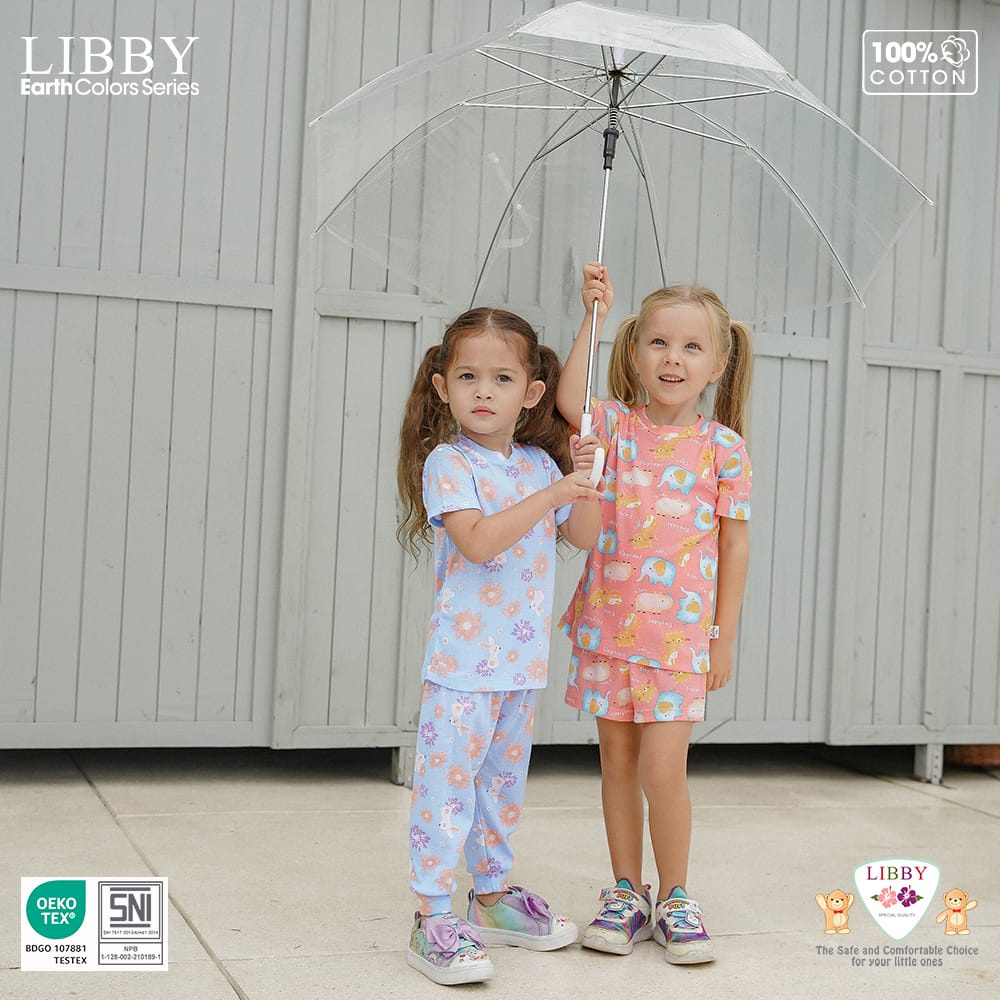 Setelan Oblong LIBBY TIPIS Pendek Cotton NB-XXL Happy Farm Pakaian Bayi Libby / Setelan Boy and Girl Libby CBKS