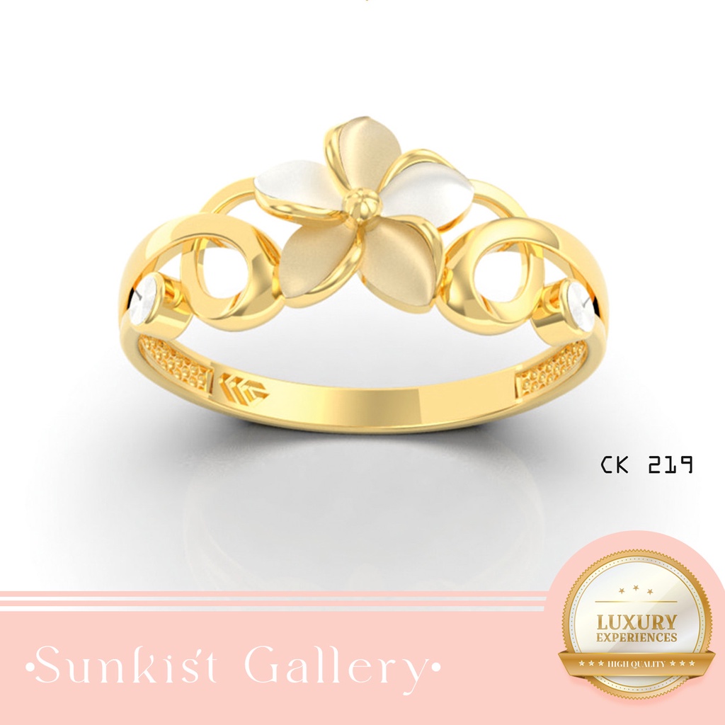 CINCIN BUNGA EMAS ASLI KADAR 6 KARAT DAN KADAR 8 KARAT CINCIN MURAH EMAS MUDA CINCIN EMAS BUNGA CINC