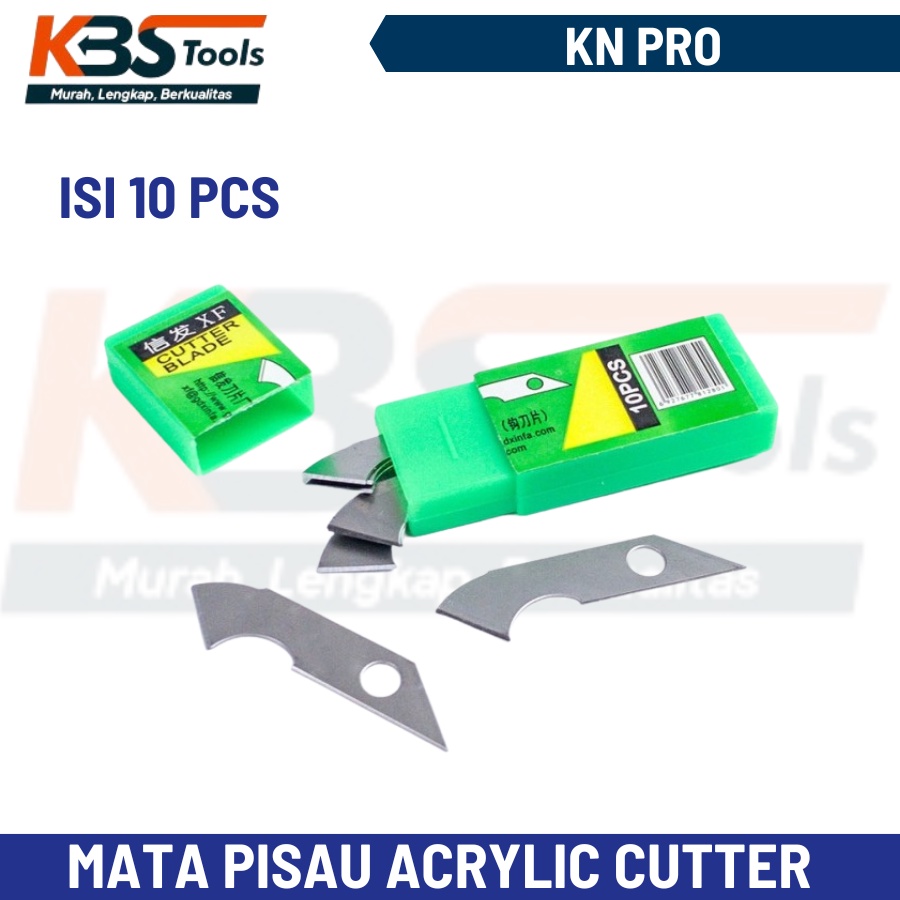

10 PCS Isi Ulang Mata Pisau Akrilik KN - Refill Plastic Cutter Potong Acrylic Mika HPL