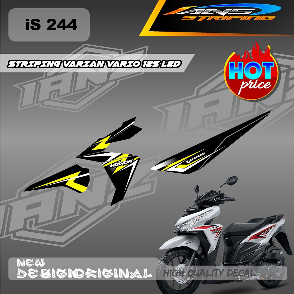 TERBARU STRIPING DECAL VARIO TECHNO SIMPEL / STIKER LIST HONDA VARIO 125 LED / DECAL KERETA VARIO SEMI FULL BODY  IS 244