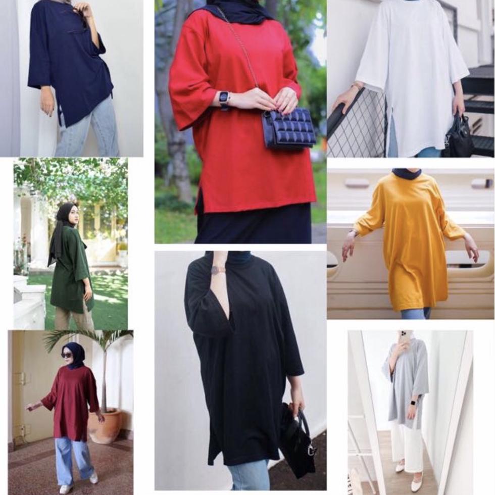 TREN TERBARU OVERSIZE HIJAB POLOS / KAOS POLOS OVERSIZE / OVERSIZE WANITA BASIC