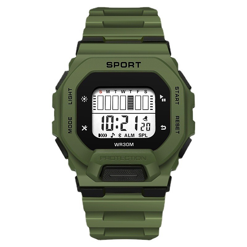 Jam Tangan Digital Rubber Pria / Wanita Segi Grosir Karet Rubber Sport Led Korea Sport Elektronik Motif M175 (G_W)