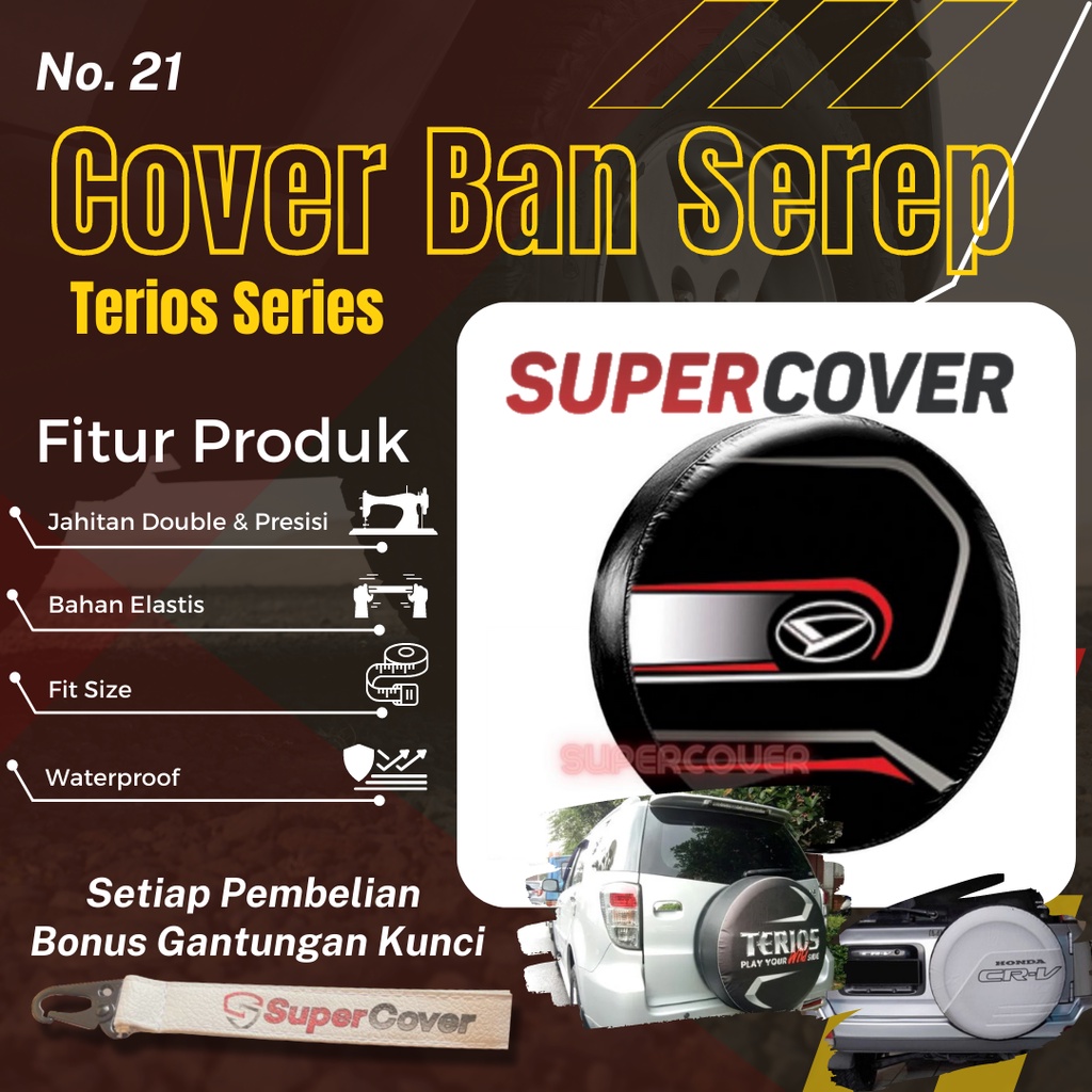 Sarung Ban Serep Daihatsu Terios Cover Ban Serep Kulit Sintetis Daihatsu Terios 21 Penutup Pelindung