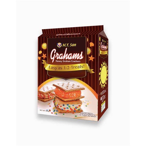 

MY SAN HONEY GRAHAM CREACKERS 210g-700g/CRASHED 200g/CHOCO SINGLES 10pcs x25