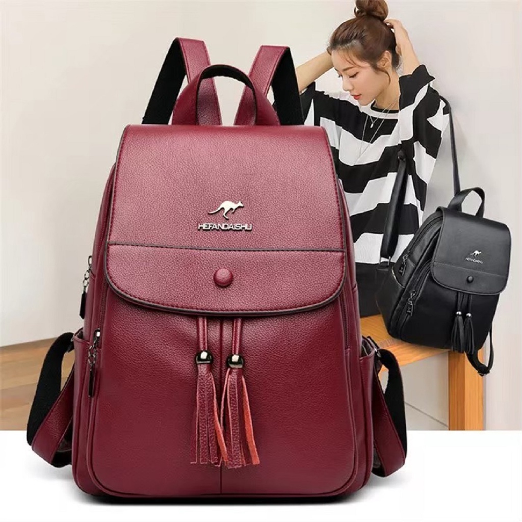 Tas Ransel Wanita Bahan Kulit Sintetis Tas Ransel Fashion Kekinian Terbaru Bisa COD