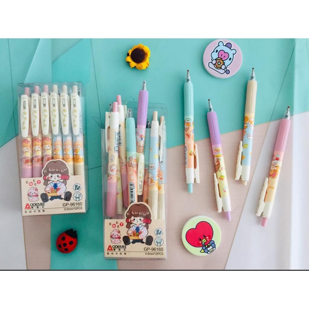 

GEL PEN KLIK AODEMEI / BOLPEN CETEKAN / PULPEN MEKANIK / BALLPOINT HITAM