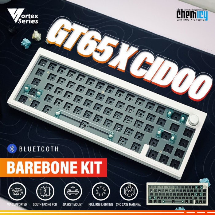 Terlaris Vortex Series Gt65 / Gt-65 X Cidoo Barebone Mechanical Gaming Keyboard