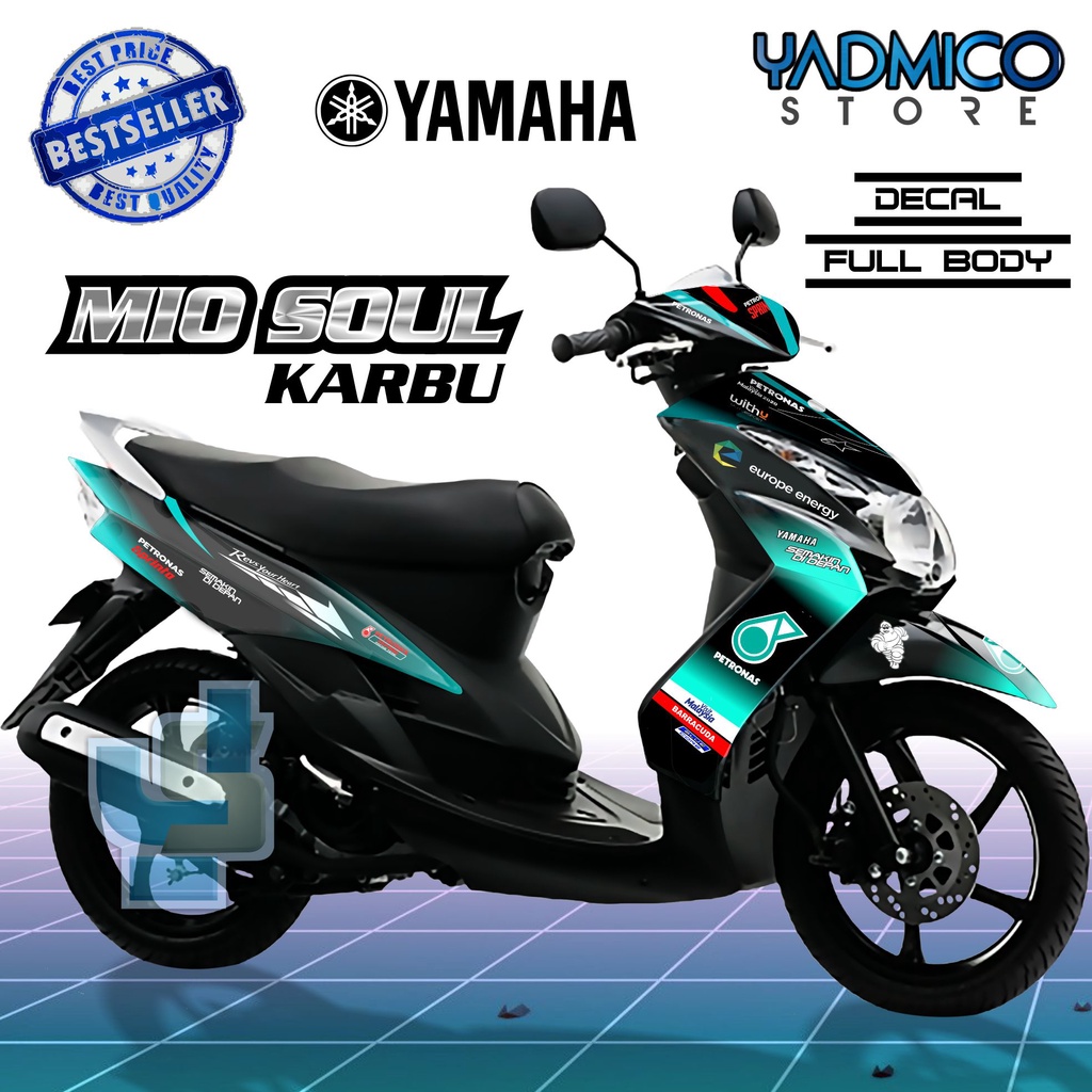 Decal Mio Soul Carbu Full Body - Stiker Motor Mio Soul Karbu Full Body - Striping Hologram Mio Soul 