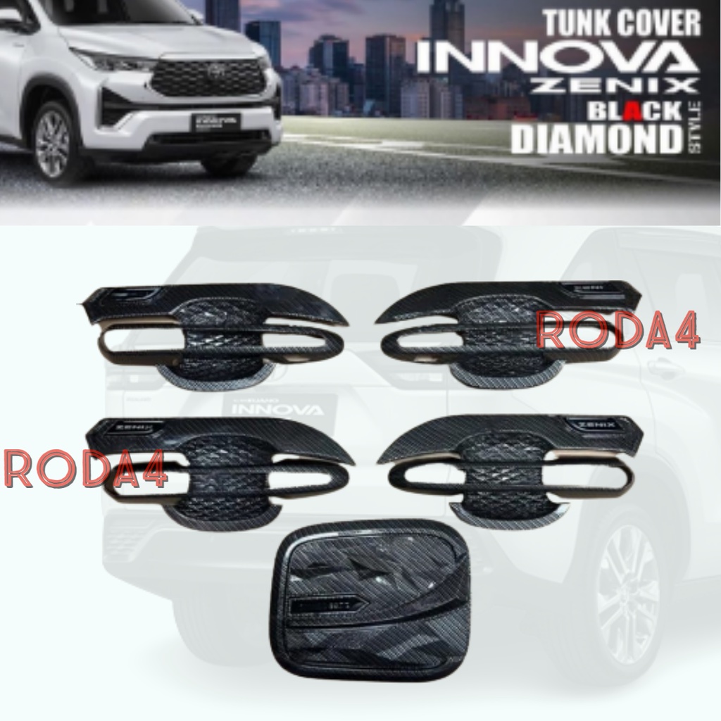 Paket Outer Handle Toyota Innova Zenix 2023 Tank Cover Auter Mangkok Pegangan Pintu Mobil 2024