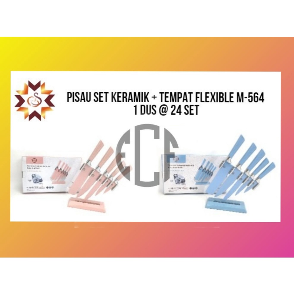 ECF - Pisau Set Keramik / Pisau Set Keramik + Tempat Flexible