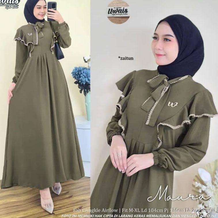TERMURAH GAMIS MAURA RENDA DAILY BUSUI DRESS AIRFLOW CRINCLE / GAMIS CRINKLE POLOS / GAMIS CRINGKLE 