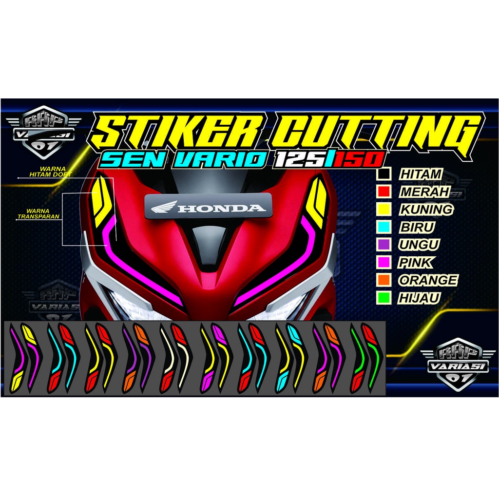 STIKER SEN VARIO 125 / 150 OLD &amp;  NEW 2023, STIKER LAMPU ALIS VARIO NEW,STIKER MOTOR KEREN