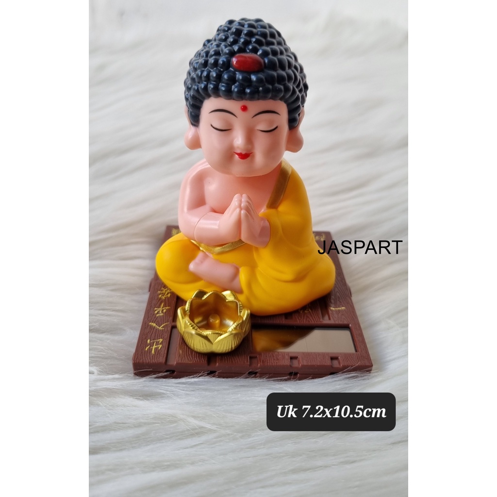 Boneka Pajangan Hiasan Kue Bobble Head Goyang Solar Dashboard Mobil Cake Top Buddha Budha