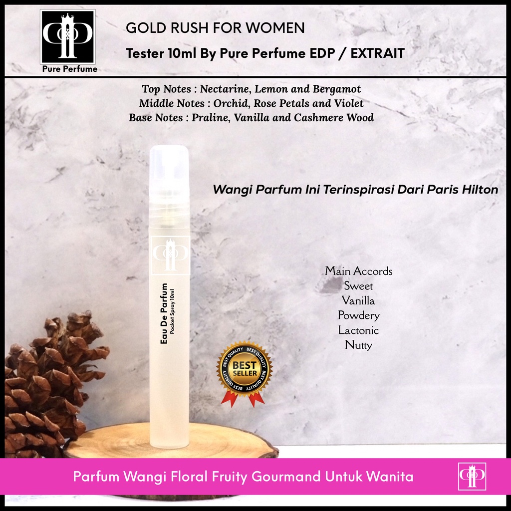 Tester 10ml Ph Gold Rush Women By Pure Perfume