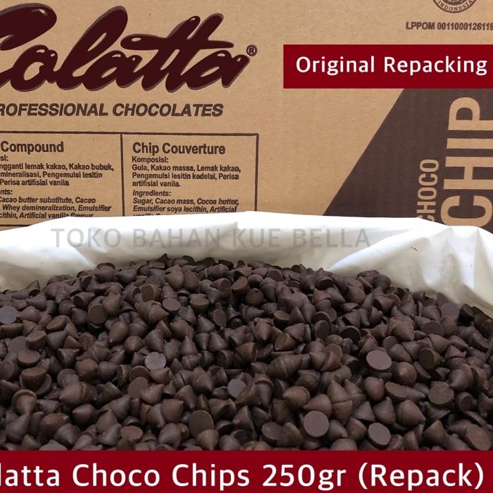 

Spesial COLATTA Choco Chips 250gr (REPACK) Collata Kerucut