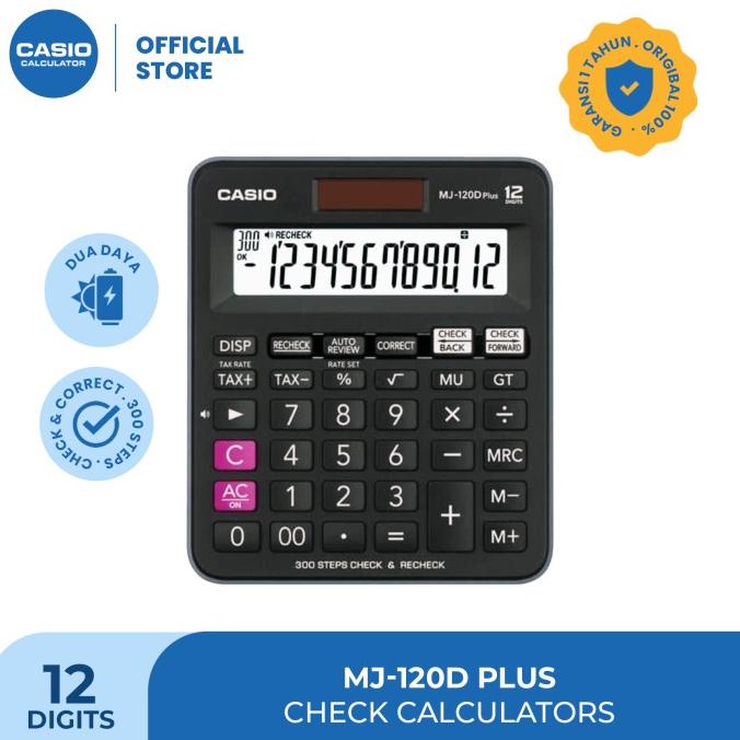 

CASIO MJ-120DPLUS - Hitam - Kalkulator Dagang - Fungsi Recheck-12digit